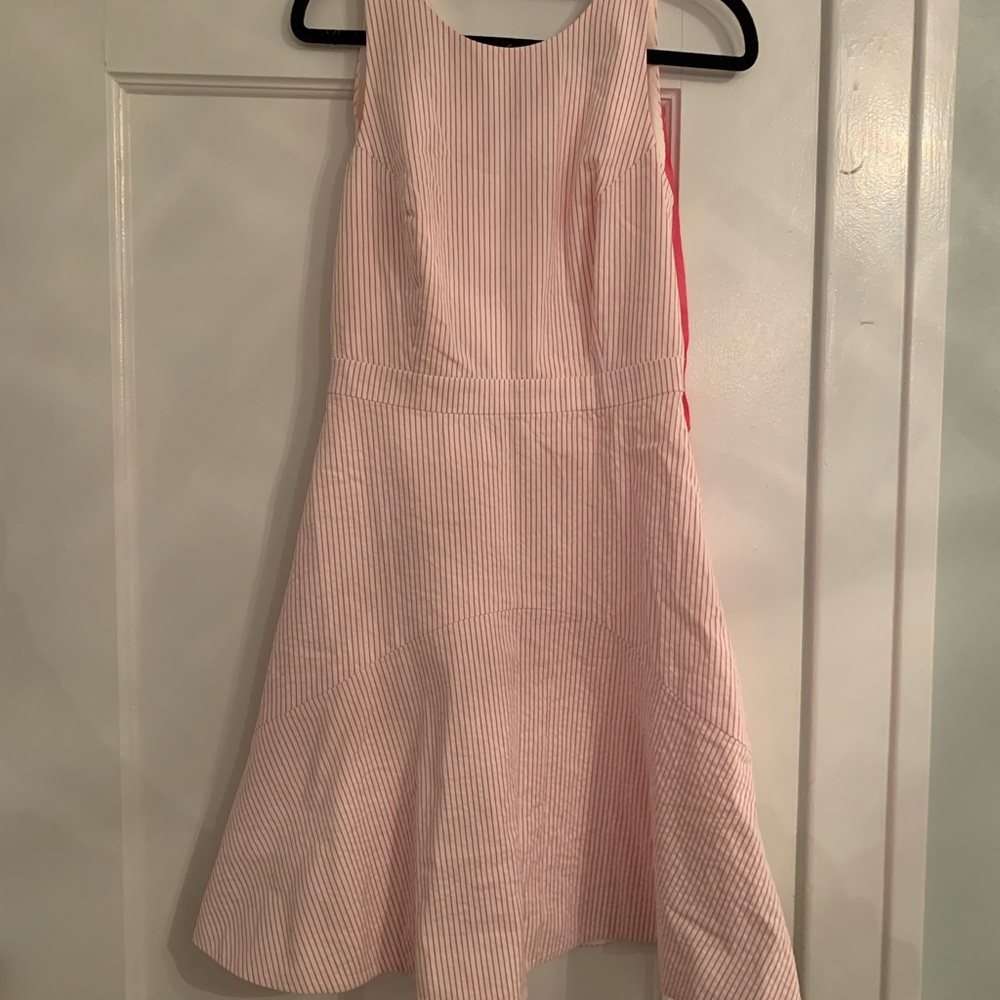 J. Crew pink and white striped dress